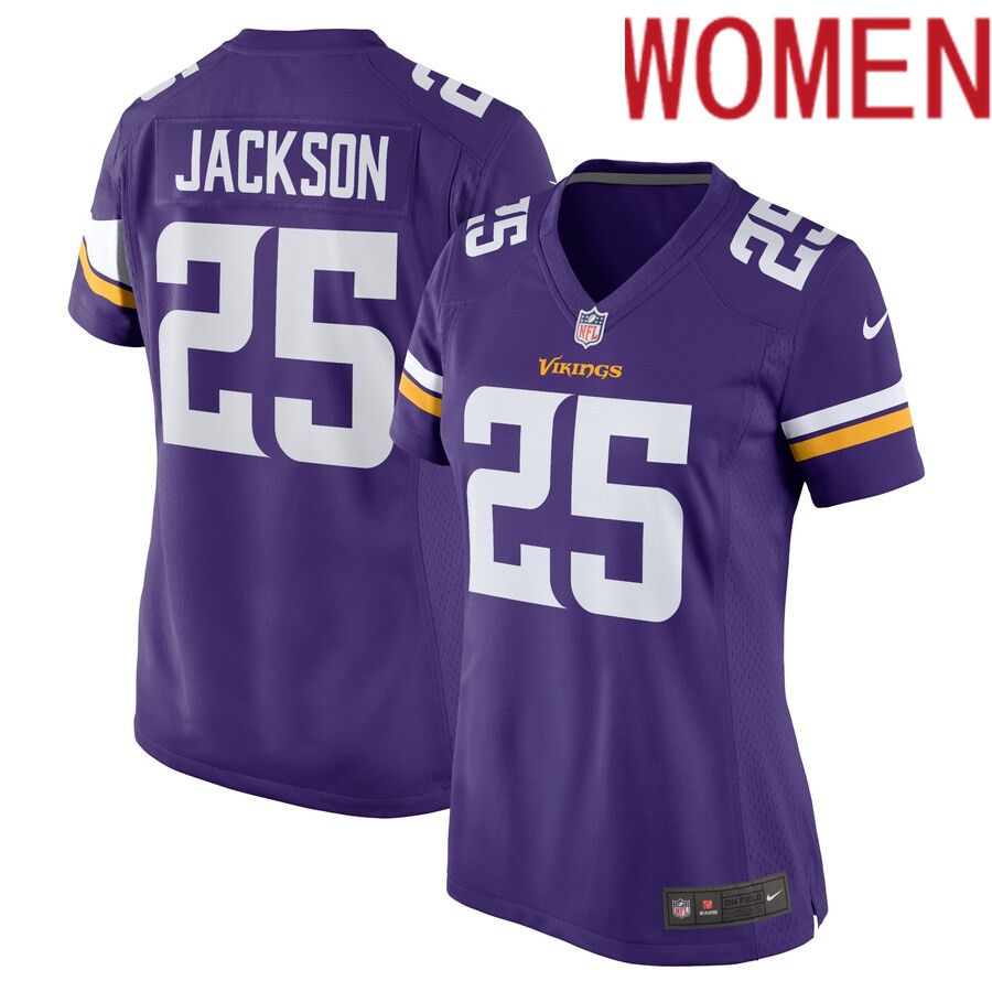 Women Minnesota Vikings #25 Theo Jackson Nike Purple Home Game Player NFL Jersey